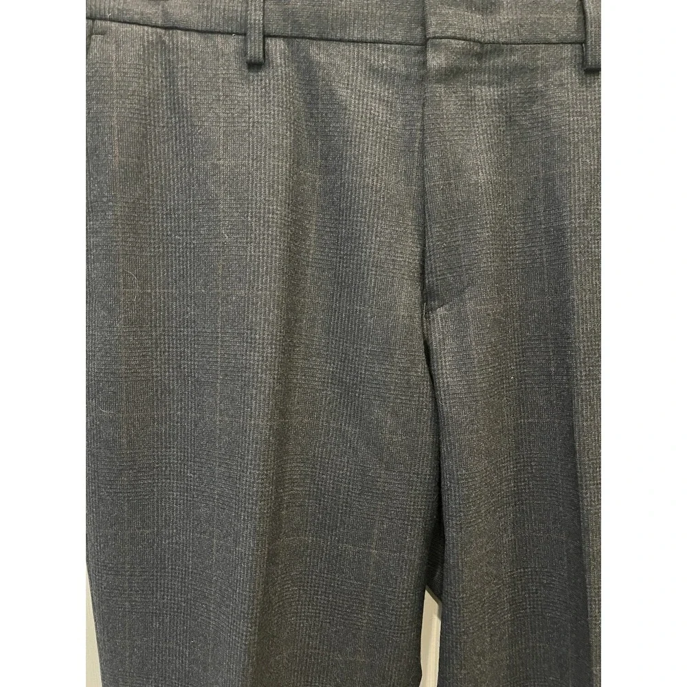 J. Crew Ludlow Slim Wool‎ Glen Check Navy Blue Dress Pants Men's 35x32 Trousers
